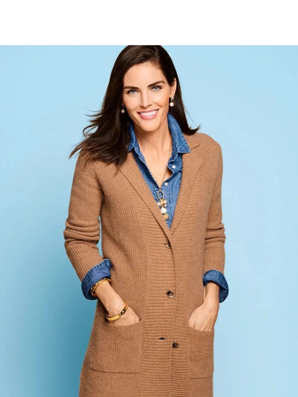 Talbots Pure Cashmere Cardigan Ribbed Knit Sweater Blazer Women’s Size S